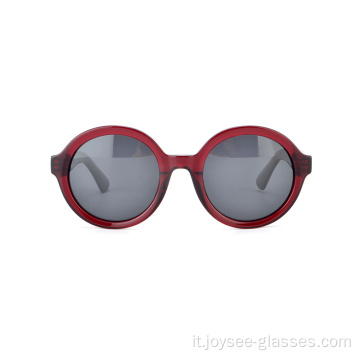 Nuovo Trendy Unisex Vintage Round Full Rim Acetate Telas Occhiali da sole